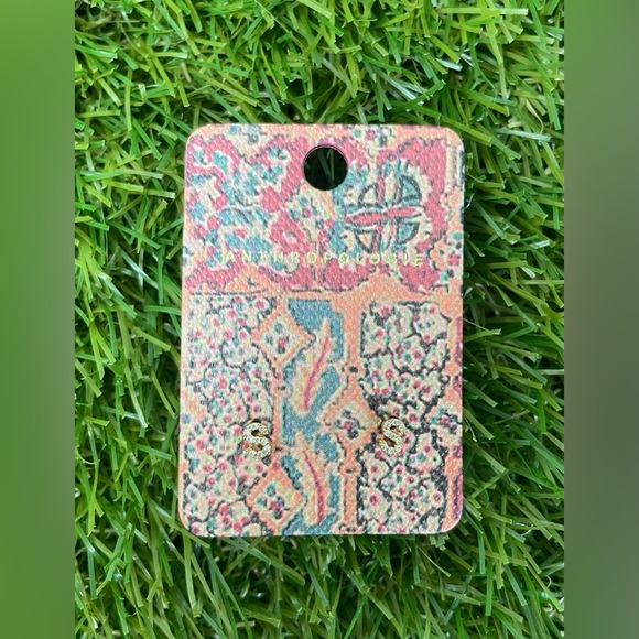 Anthropologie | Rhinestone Monogram Post Earrings | Letter S | NWT - Picture 3 of 7